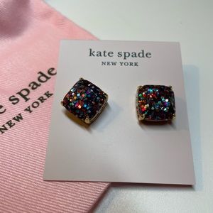 Kate Spade Black and Gold with Glitter Earrings